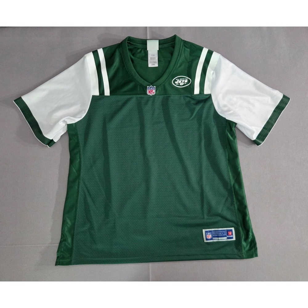 NFL Pro Line Jets Jersey Womens Large Green White Blank New York Football NFL